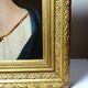 Old portrait of a young woman in profile, oil on canvas A. Piard 19th century