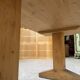 Brutalist pine oval table
