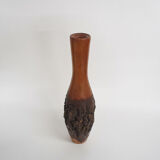Solid wooden vase, 1970's