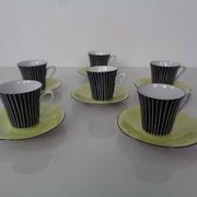 Coffee service for 6 from Vokstedt, Germany, 1950s, set of 17.