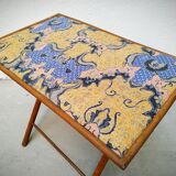 Folding table bamboo and fabric