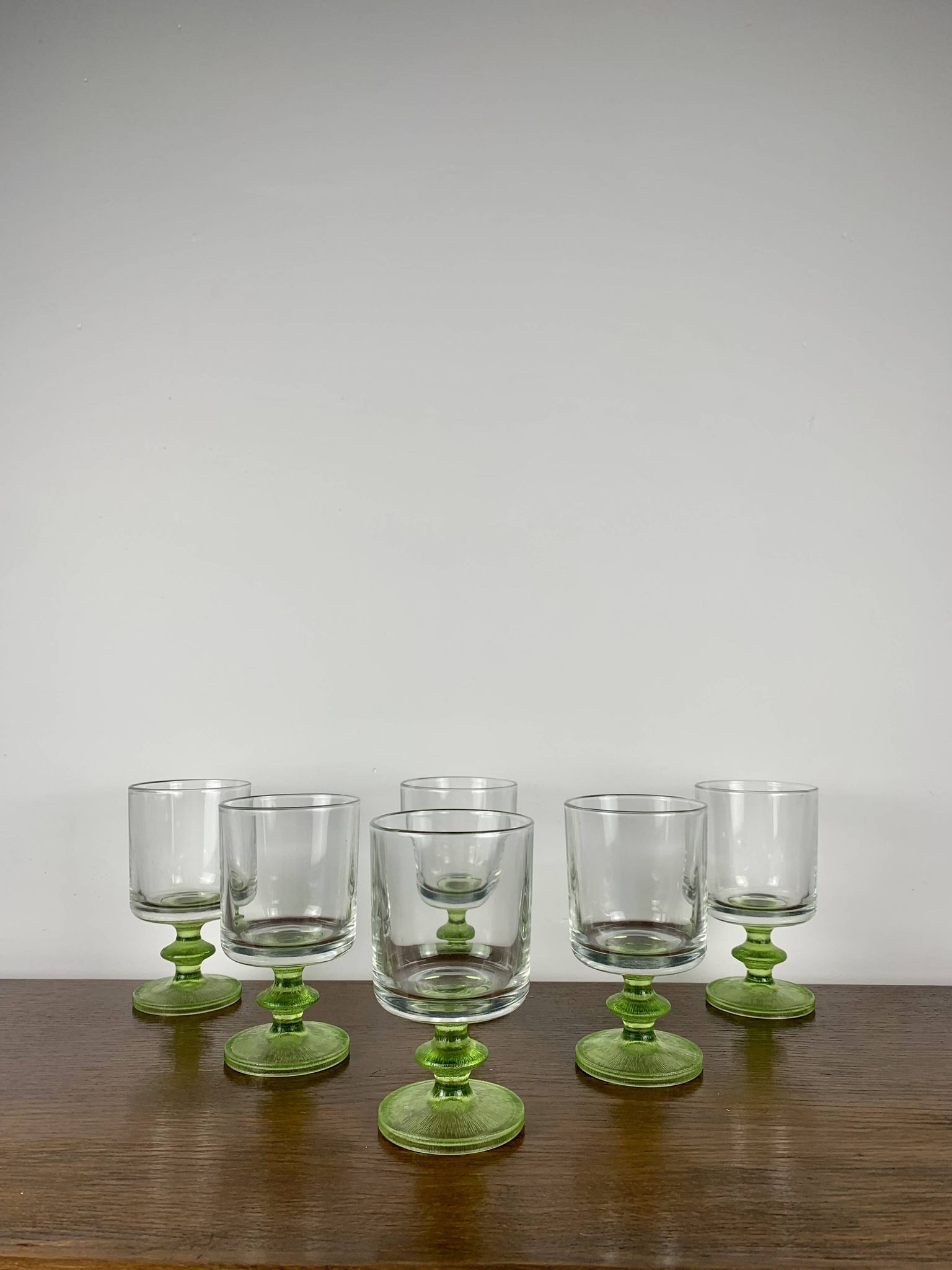 Set of 6 Italian wine or cocktail glasses from the 1960s/70s