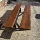 Paire de bancs orme pour table de ferme brutaliste rustique 1950