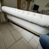 Chesterfield linen sofa