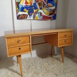 Vintage desk Ekawerk compass feet 50s