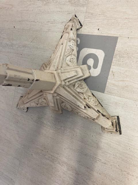 Round table with cast iron stand