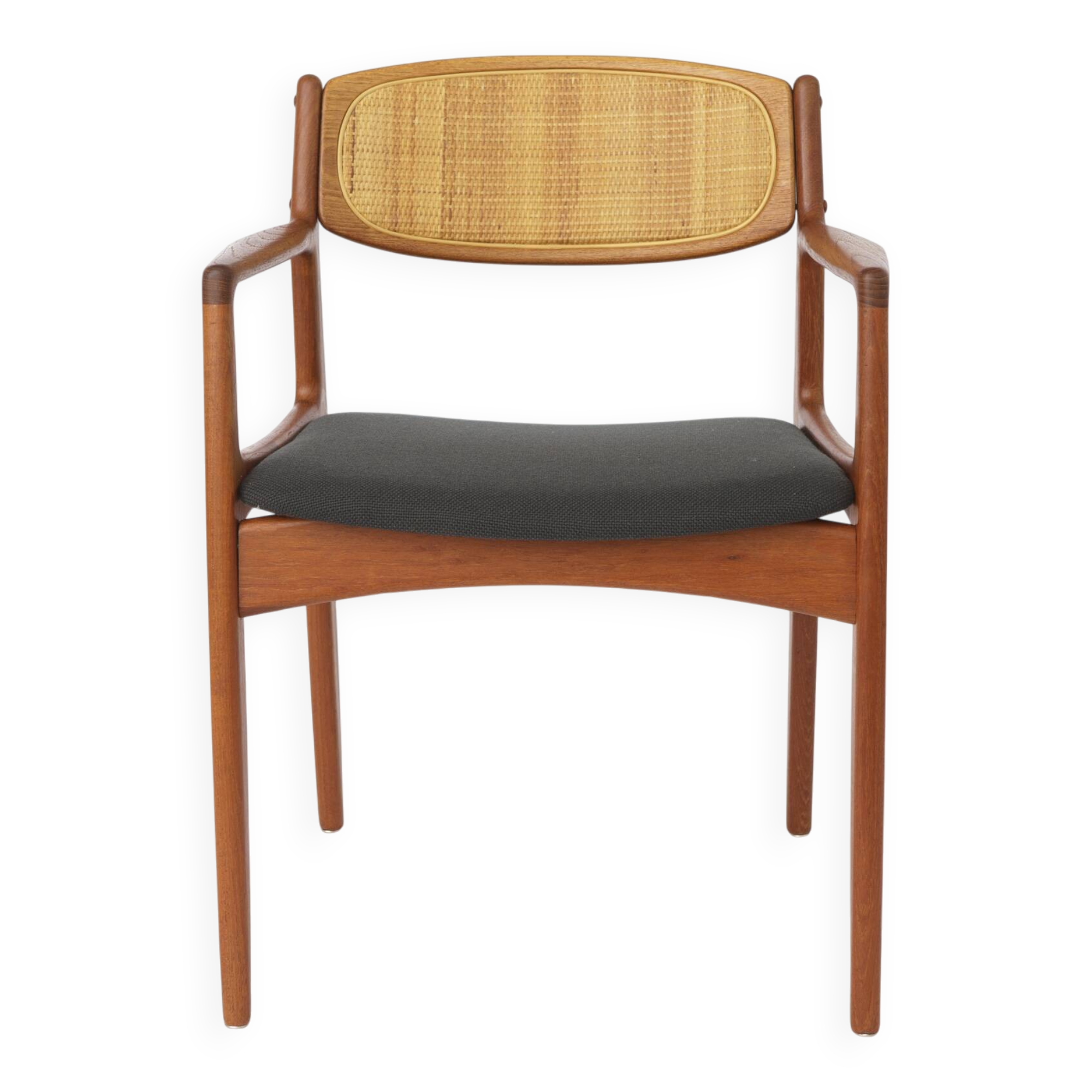 Danish Teak & Rattan Armchair by Ib Kofod-Larsen, 1960s, Model 4325