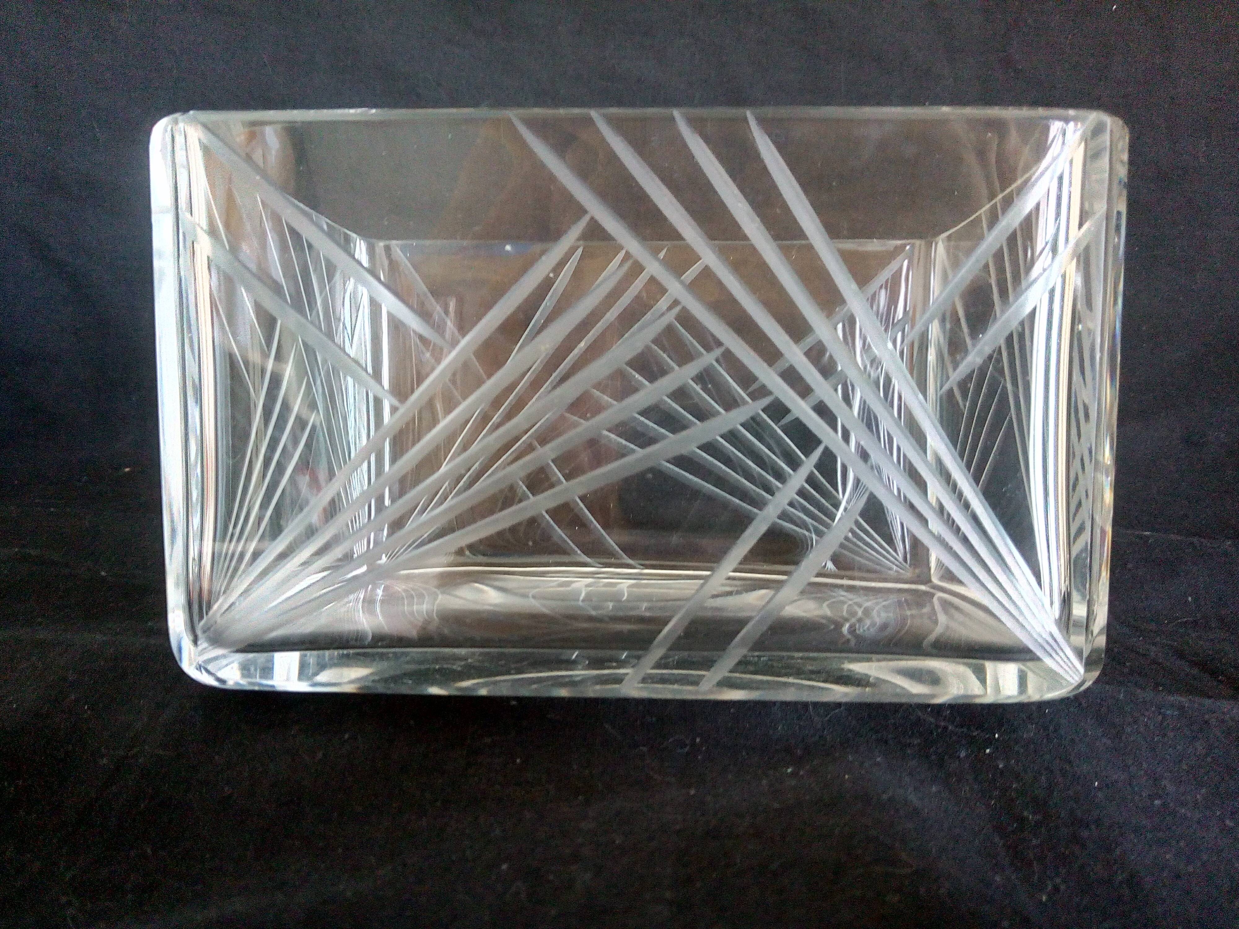 Art Deco cookie jar in chrome metal and glass