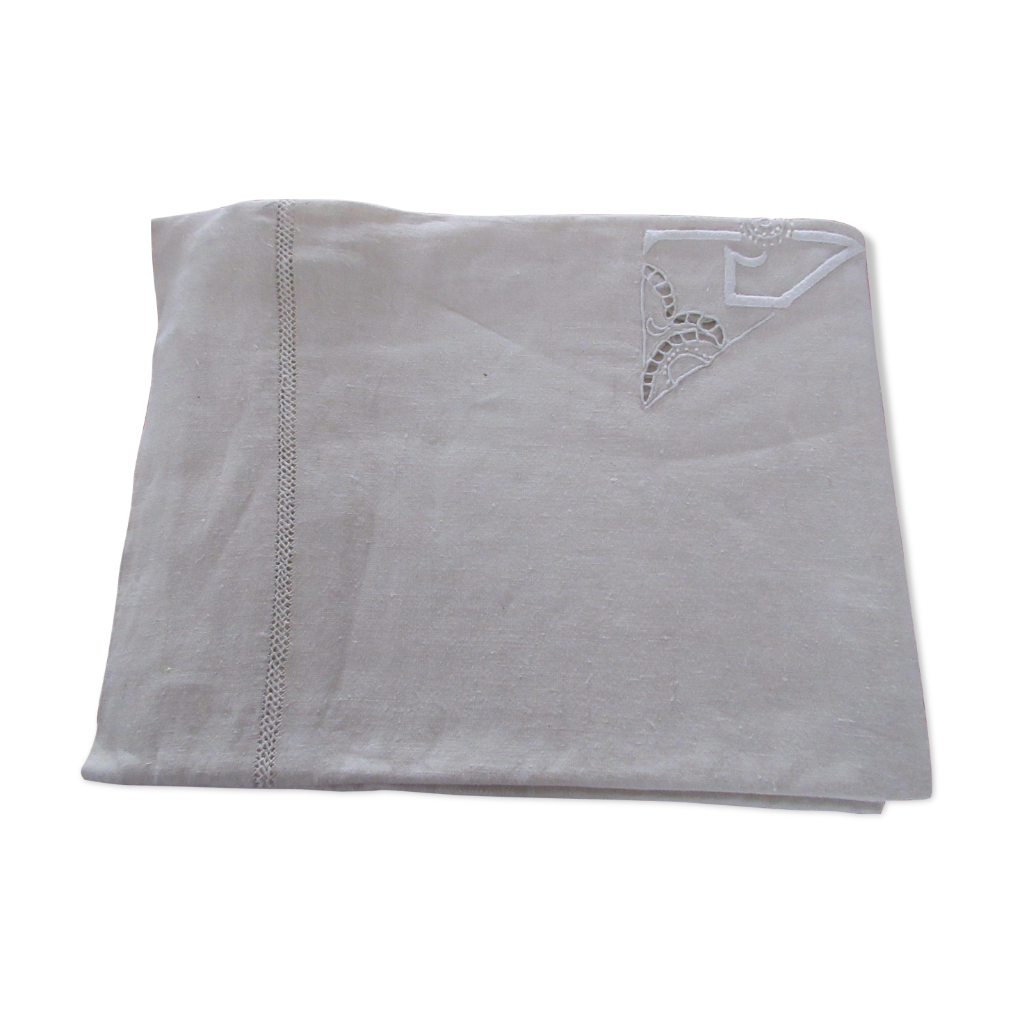 Drap lin monogramme PP art déco