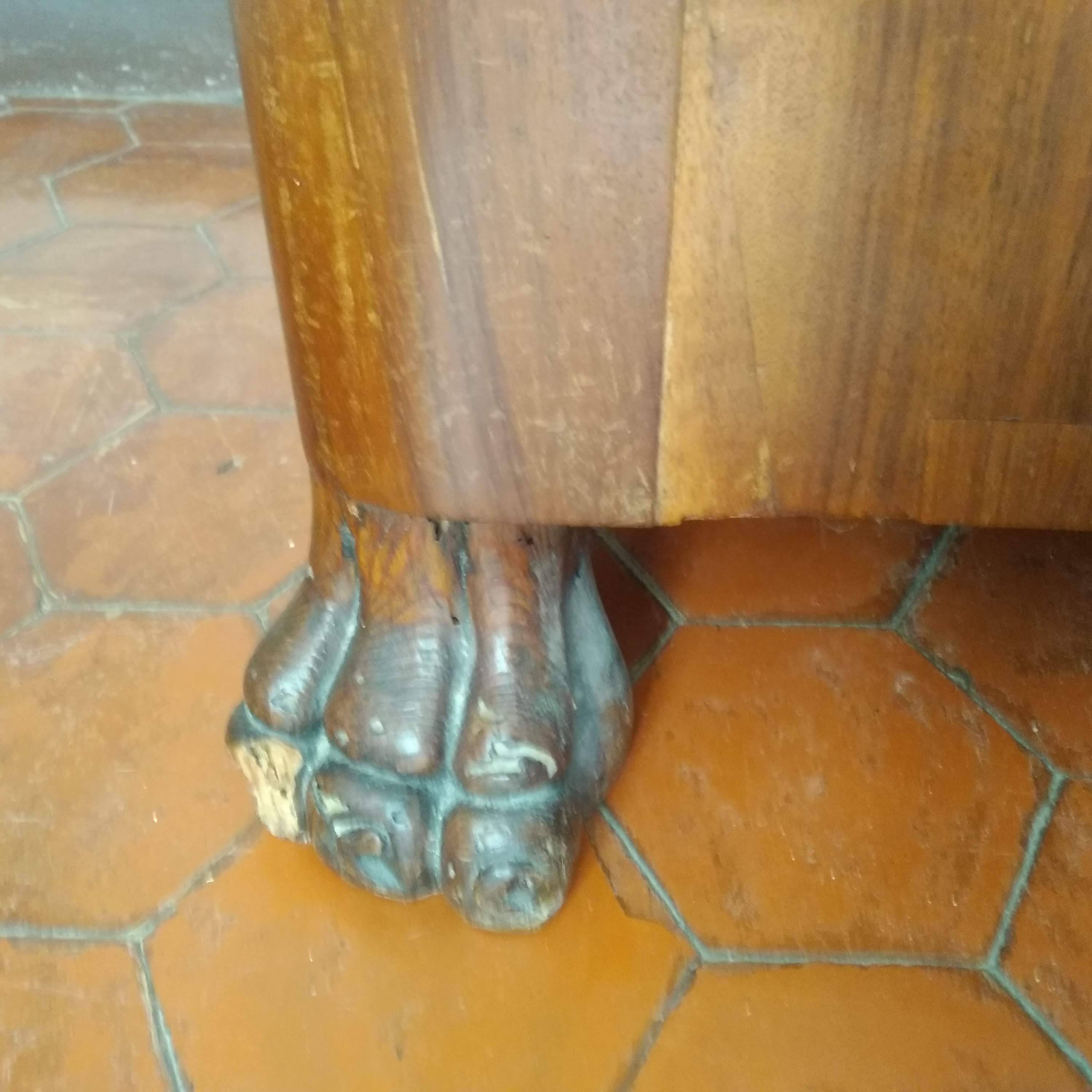 Antique Louis Philippe chest of drawers with lion paws