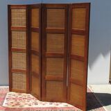 Screen 4 leaves in cherry and bamboo