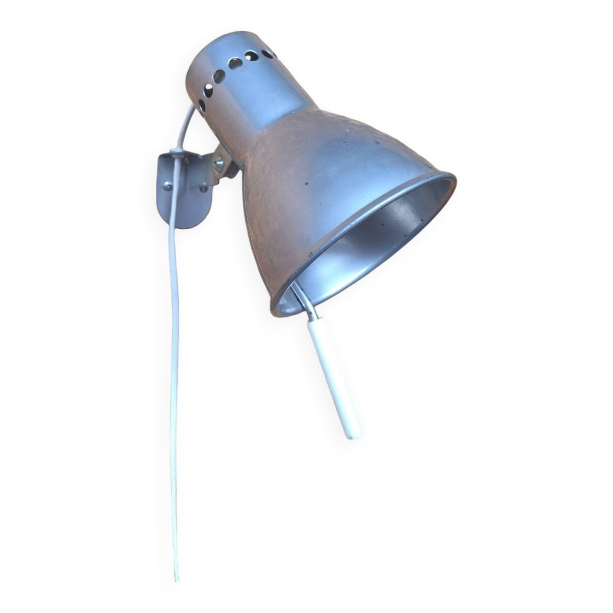 Vintage brushed aluminum wall light