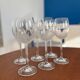 Set of 6 vintage crystal wine glasses - empoli tulip frosted stemware