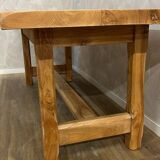 Solid pickled elm farmhouse table