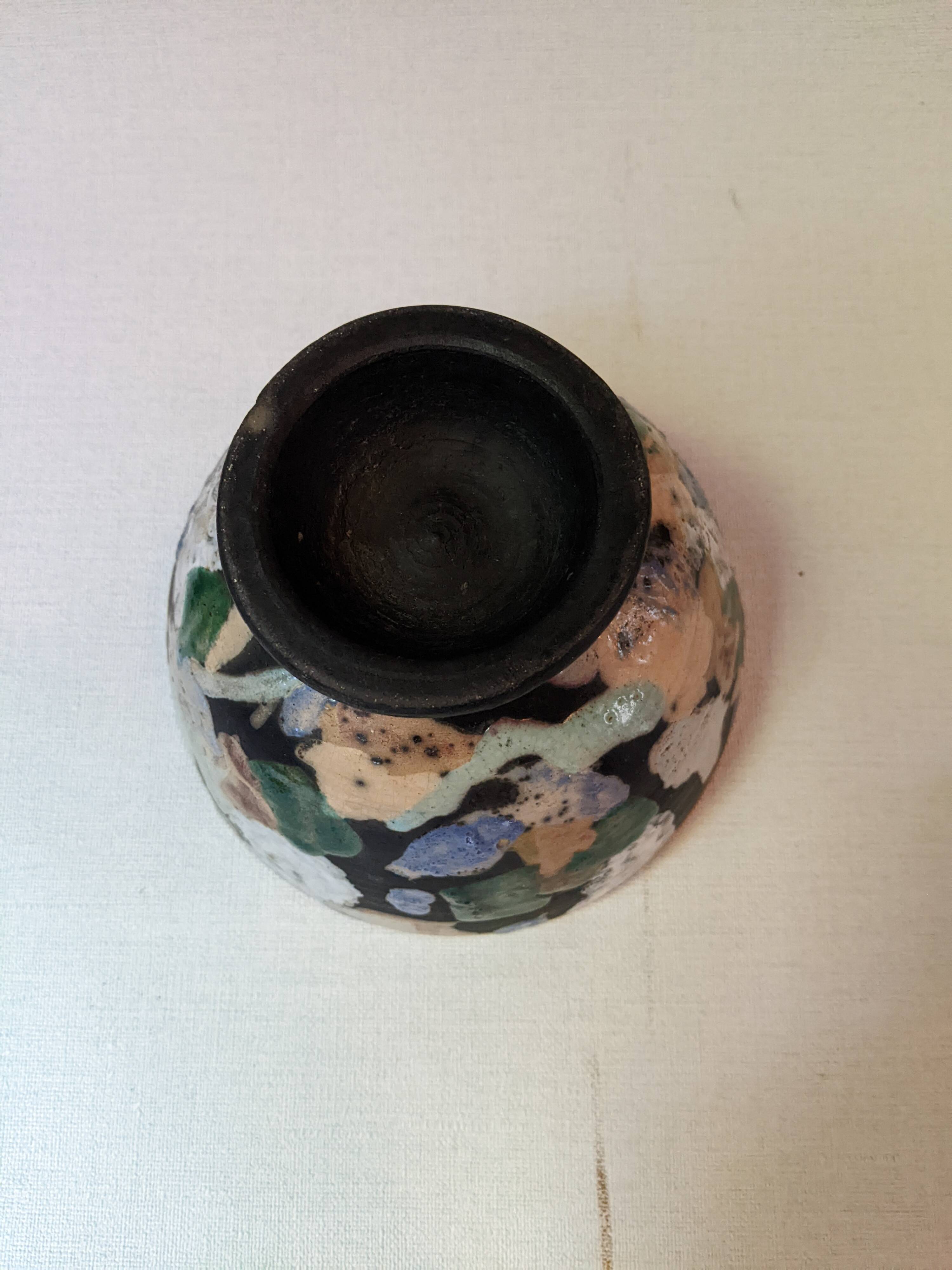 Raku ceramic bowl handmade