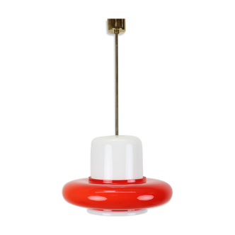 1960s Opaline Glass Pendant Light, Czechoslovakia