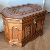 Handcrafted wooden chest with carvings – Pakistan, 1990s