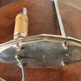 Silver metal lamp with painted sheet metal shade