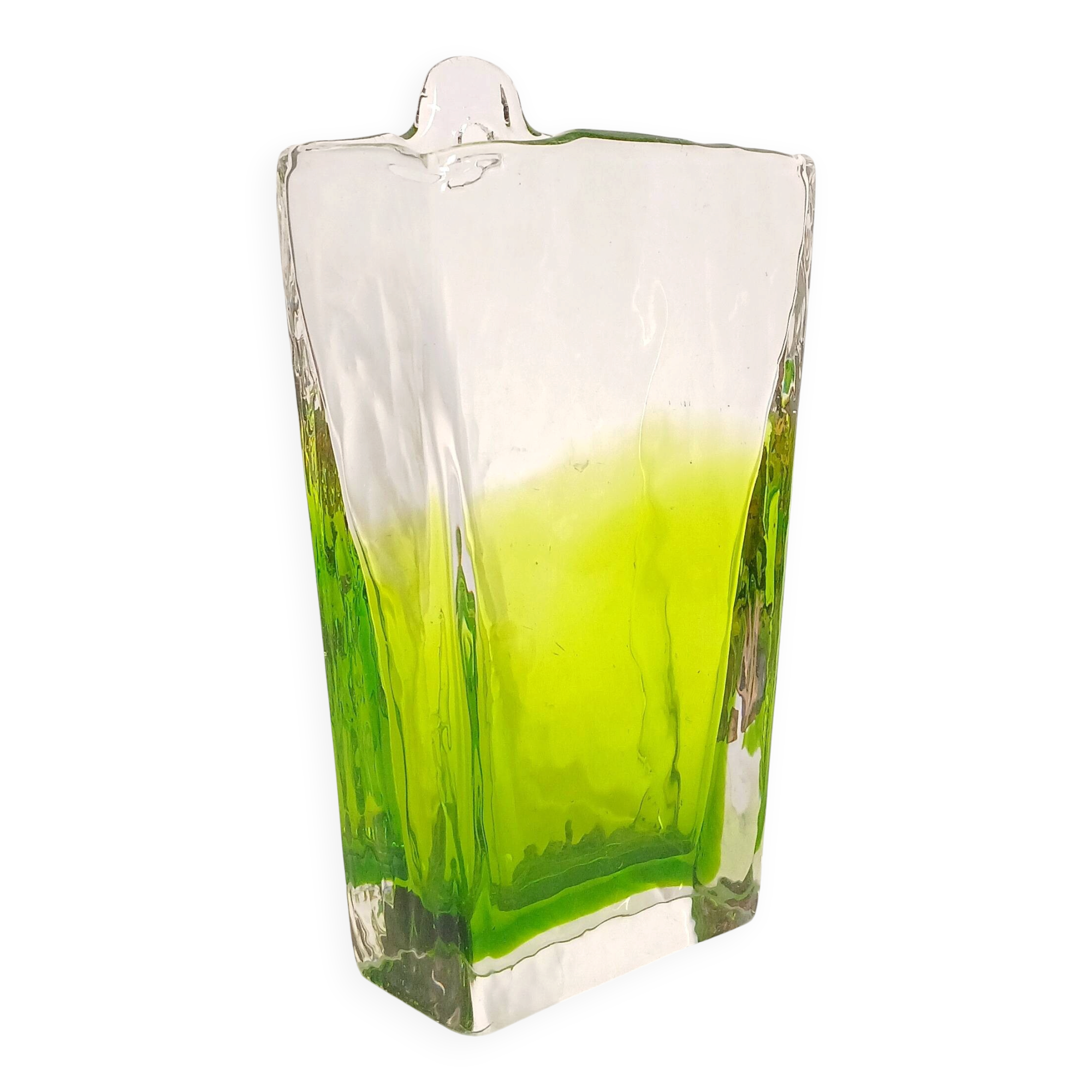 Textured glass wall vase Kumela in the style of Kaj Blomqvist, Finland circa 1960.