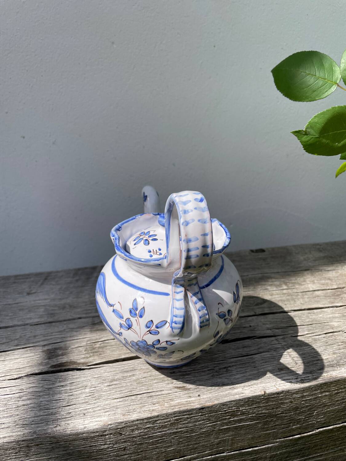 Moustiers blue ceramic teapot