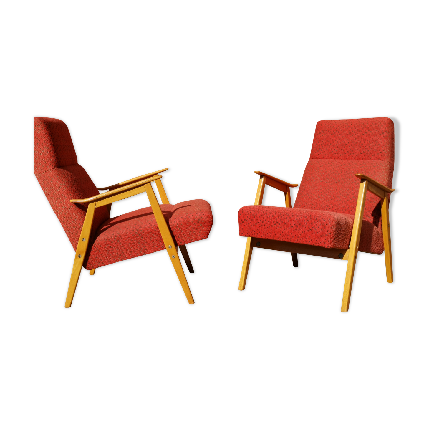 Paire de fauteuils rouge Interier Praha