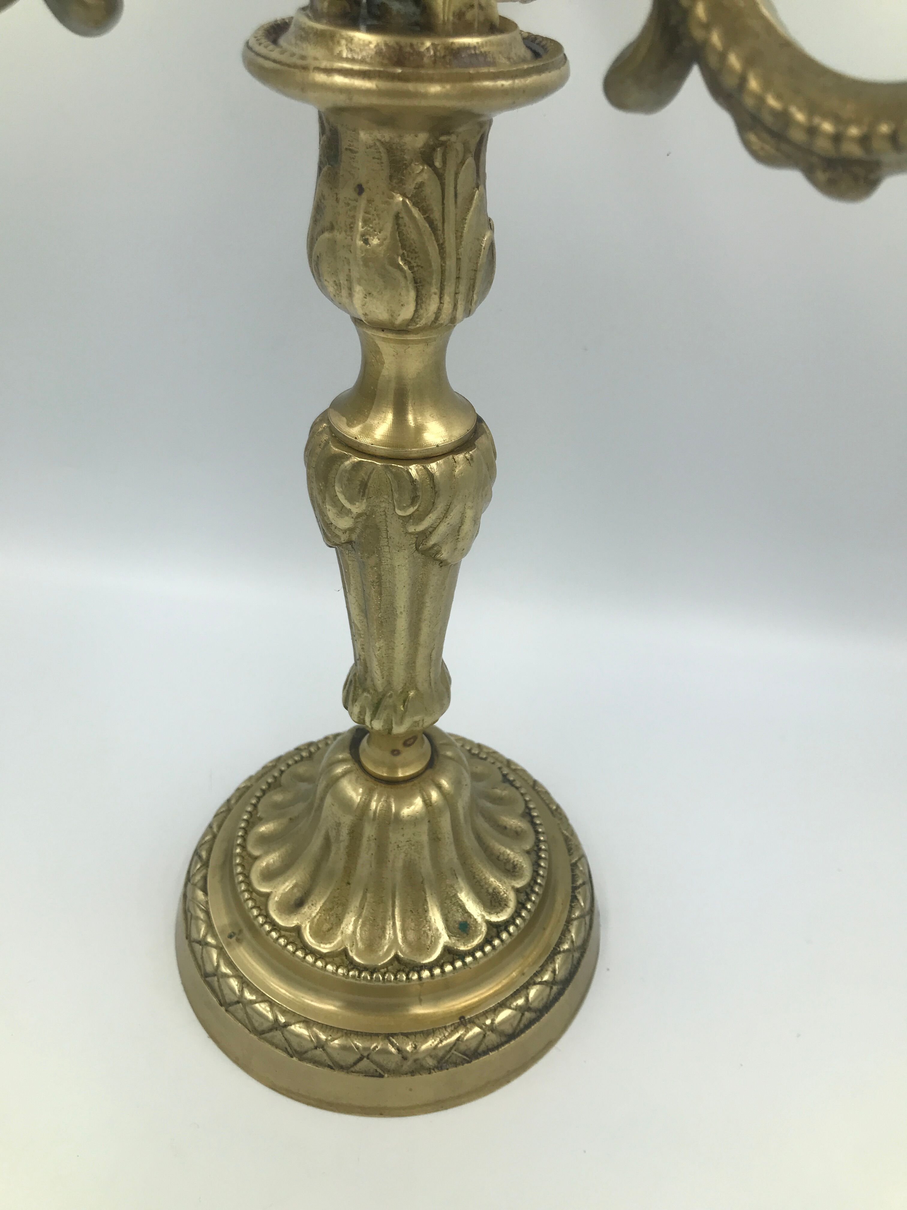 Brass candle holders 3 branches 4 fires