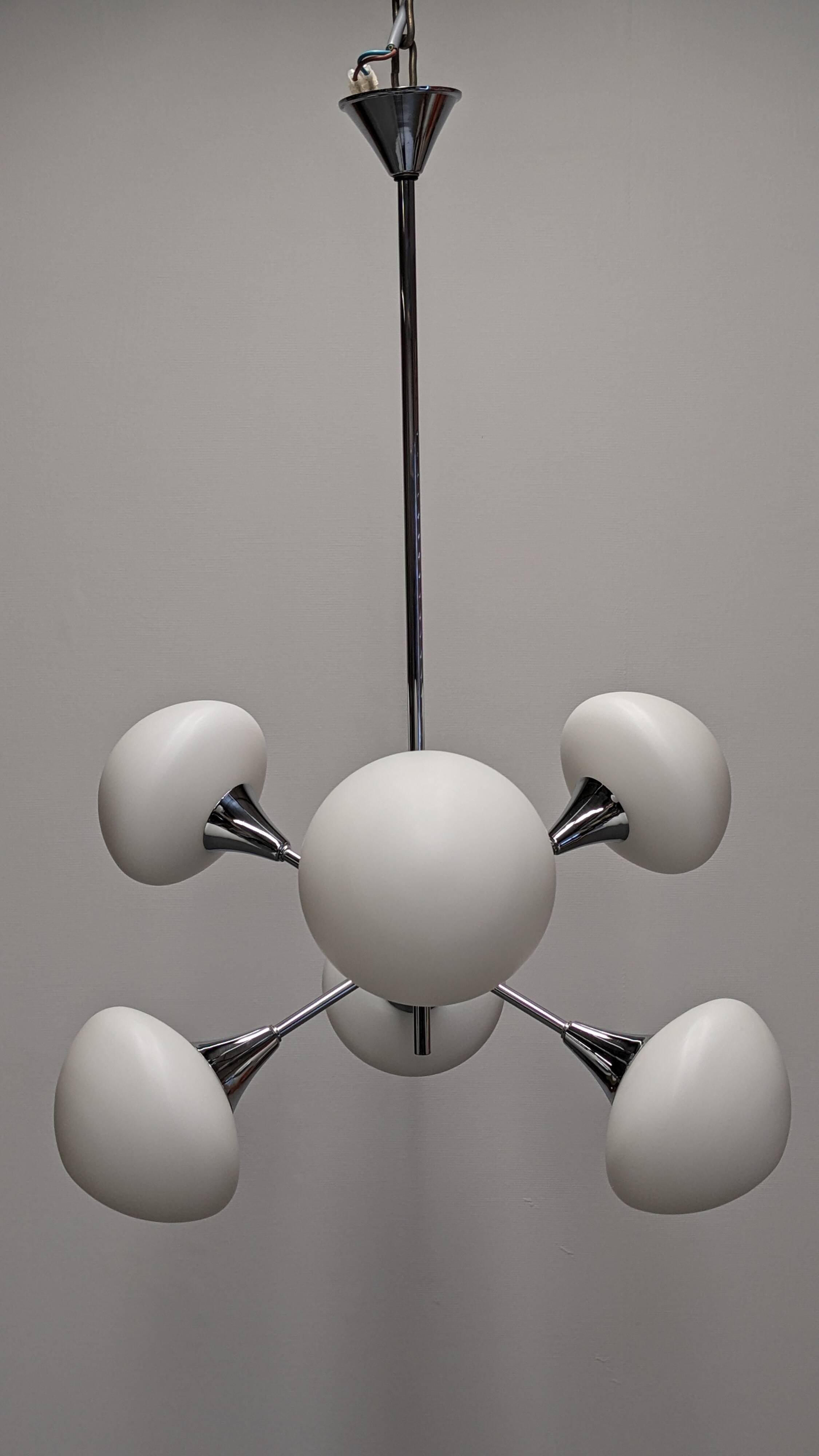 Space Age Sputnik chandelier with 6 lights, 50s-60s