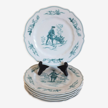 Lot de 6 Assiettes plates Limoges Haviland