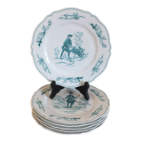 Set of 6 flat plates Limoges Haviland