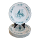 Set of 6 flat plates Limoges Haviland