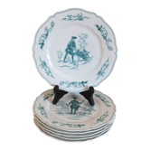 Set of 6 flat plates Limoges Haviland