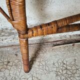 Old headboard "Peacock" in rattan / Emmanuelle