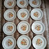12 antique flat plates "Capri"