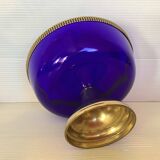 Vide poche bleu cobalt motif perlé