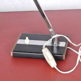 Vintage desk lamp wood metal and chrome 50s