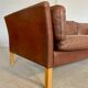 Danish mid-century vintage Mogens Hansen cognac brown leather sofa 60s