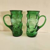 Vases à anse en verre vert émeraude