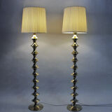 Paire vintage de lampadaires en laiton par Elit AB -Suède années 1960