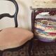 Chaise Louis Philippe velour rose