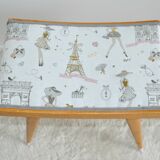 Stool footrest wooden feet compass