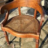 Elegant solid walnut office chair circa 1900.