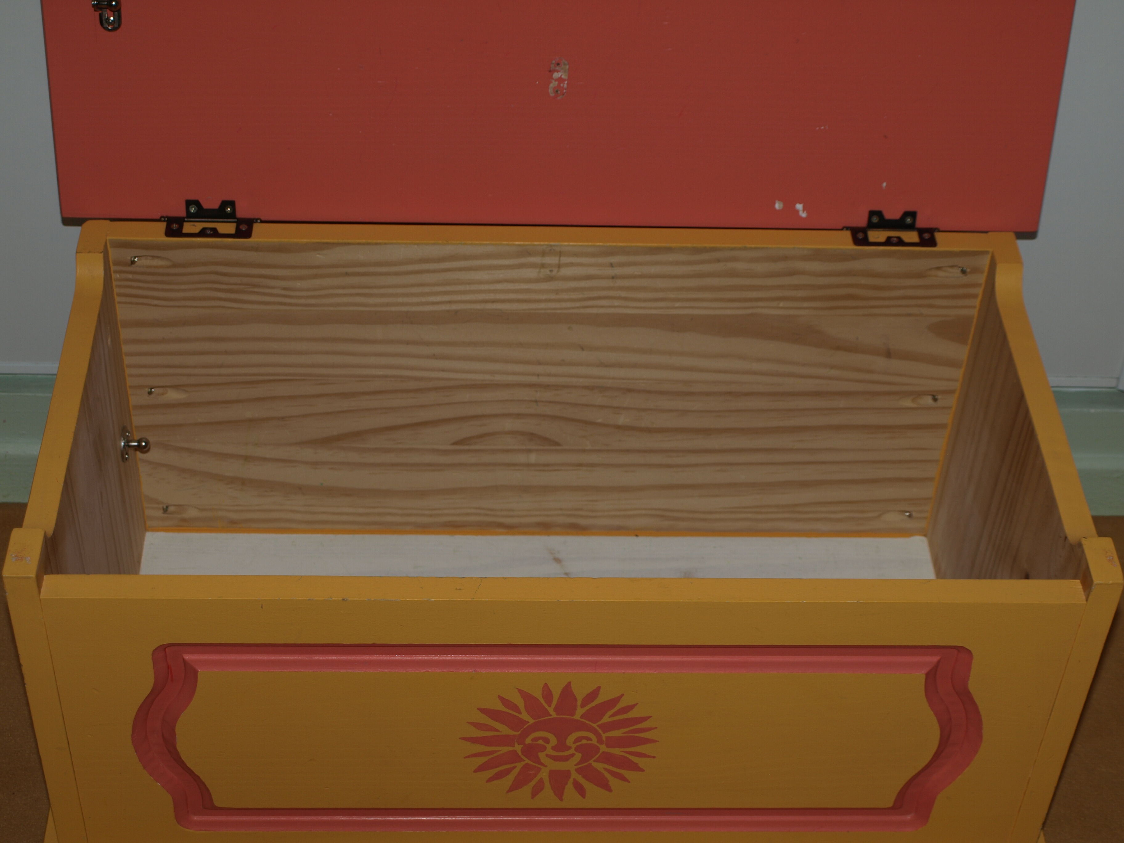 Solid pine toy chest