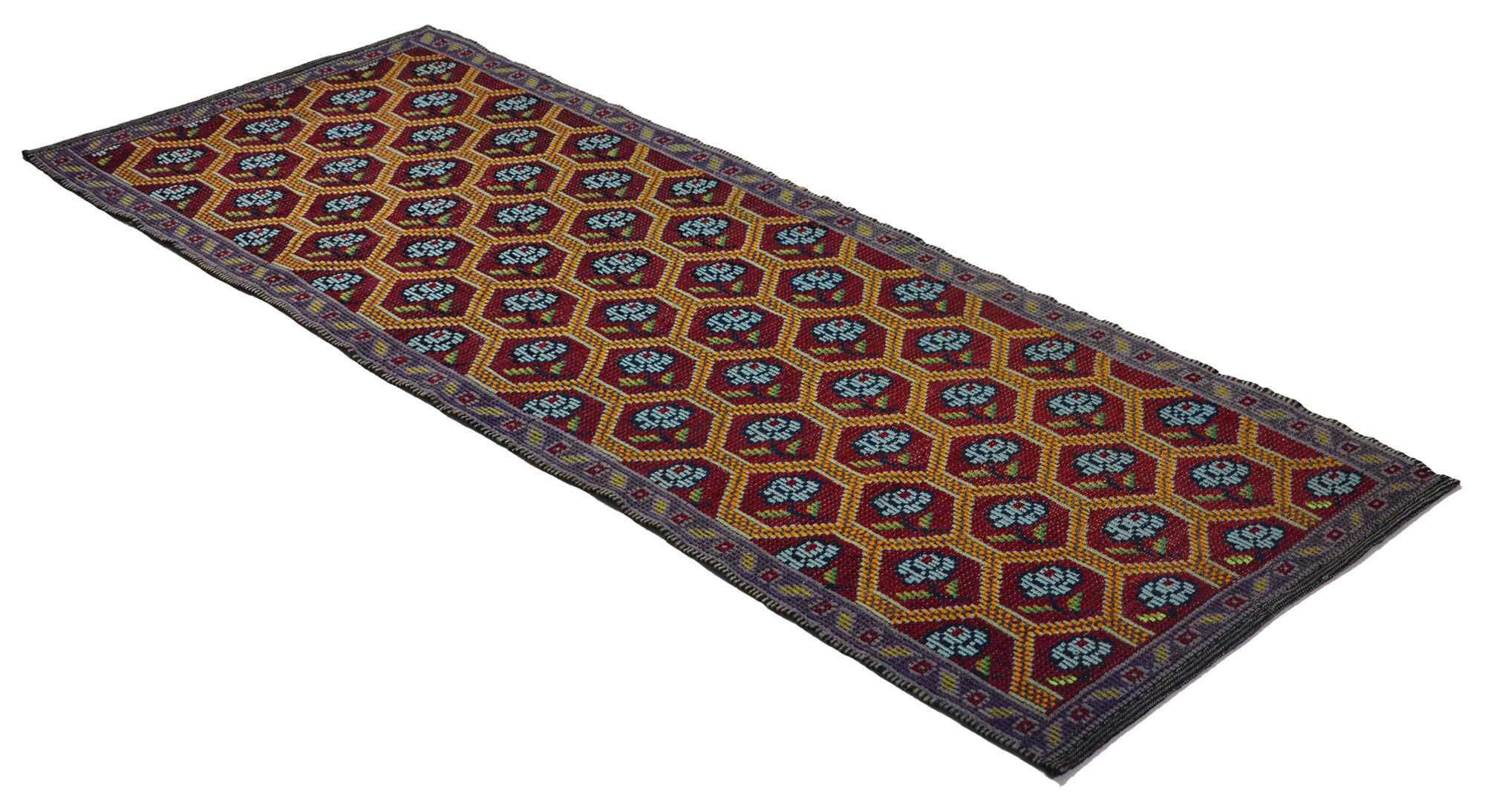 Anatolian handmade kilim rug 260 cm x 99 cm