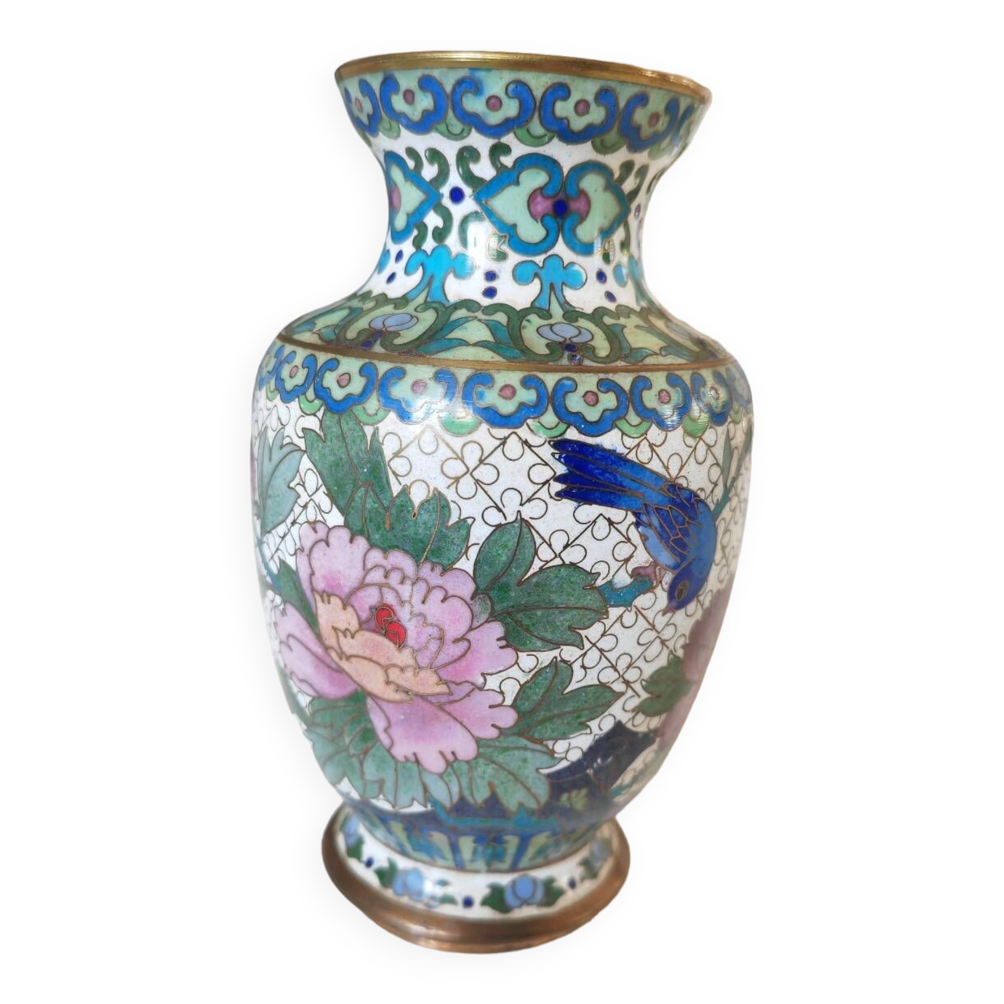 Cloisonné enamel vase