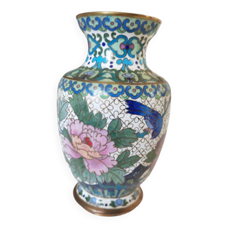Cloisonné enamel vase