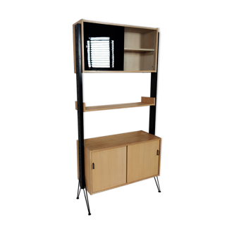 Bibliothèque scandinave modulable sur pieds, années 60