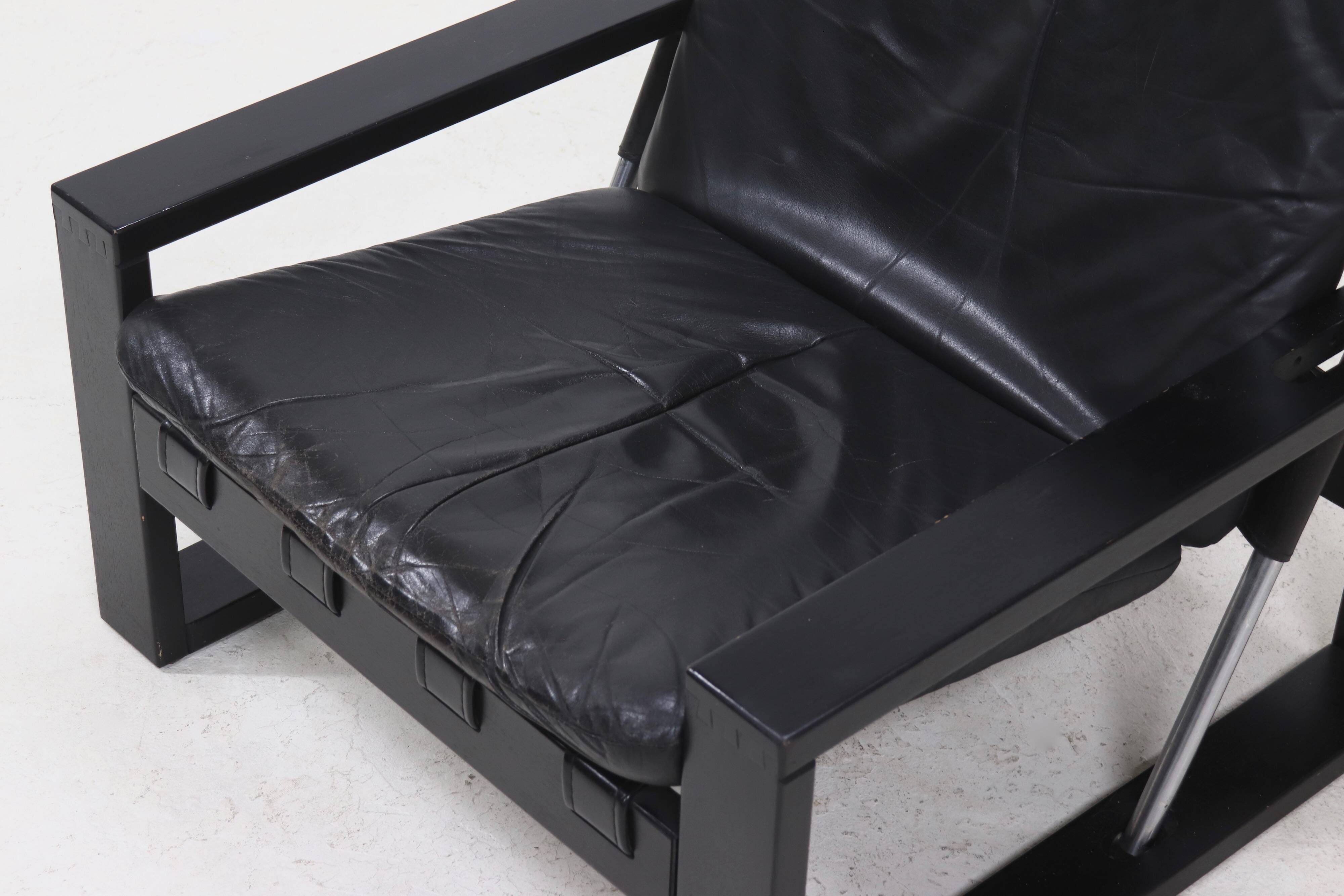 Brutalist Adjustable Lounge Chair by Sonja Wasseur 1970s