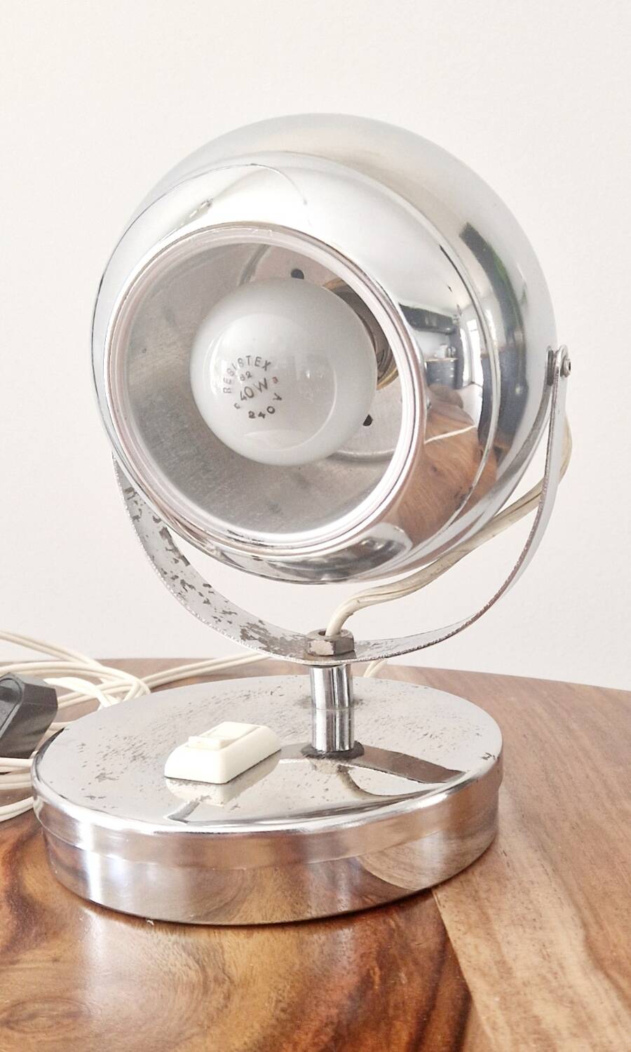 Pair of 1960s Space Age design chrome lamps