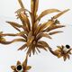 Five-light gilded metal chandelier with wheat ears decoration, 1970