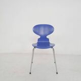Arne Jacobsen for Fritz Hansen ultramarine (L15) wooden "Ant" chair, Denmar
